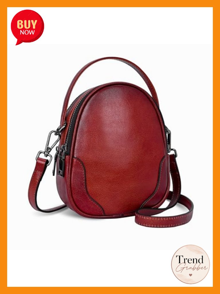 Genuine Leather Rfid Blocking Crossbody Bag Mini Satchel Purse